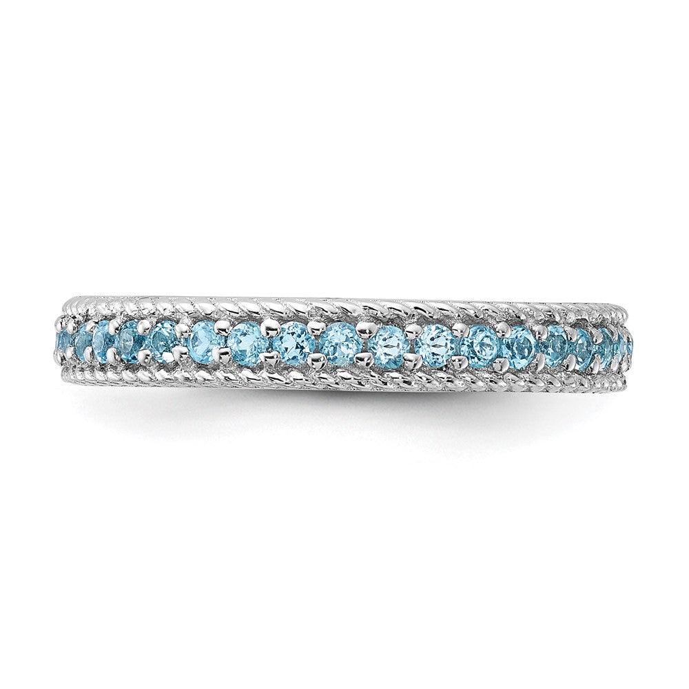 Sterlingsilber Stapelbar Expressions Poliert Blautopas Memoire Ring