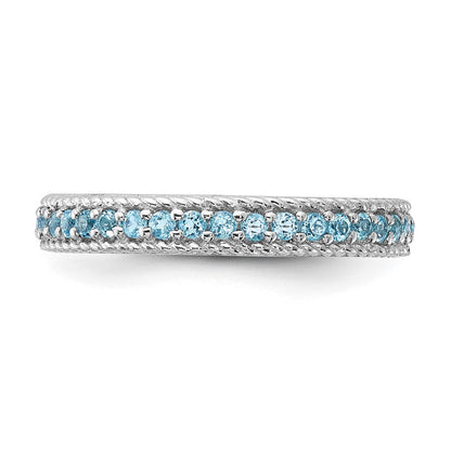 Sterlingsilber Stapelbar Expressions Poliert Blautopas Memoire Ring