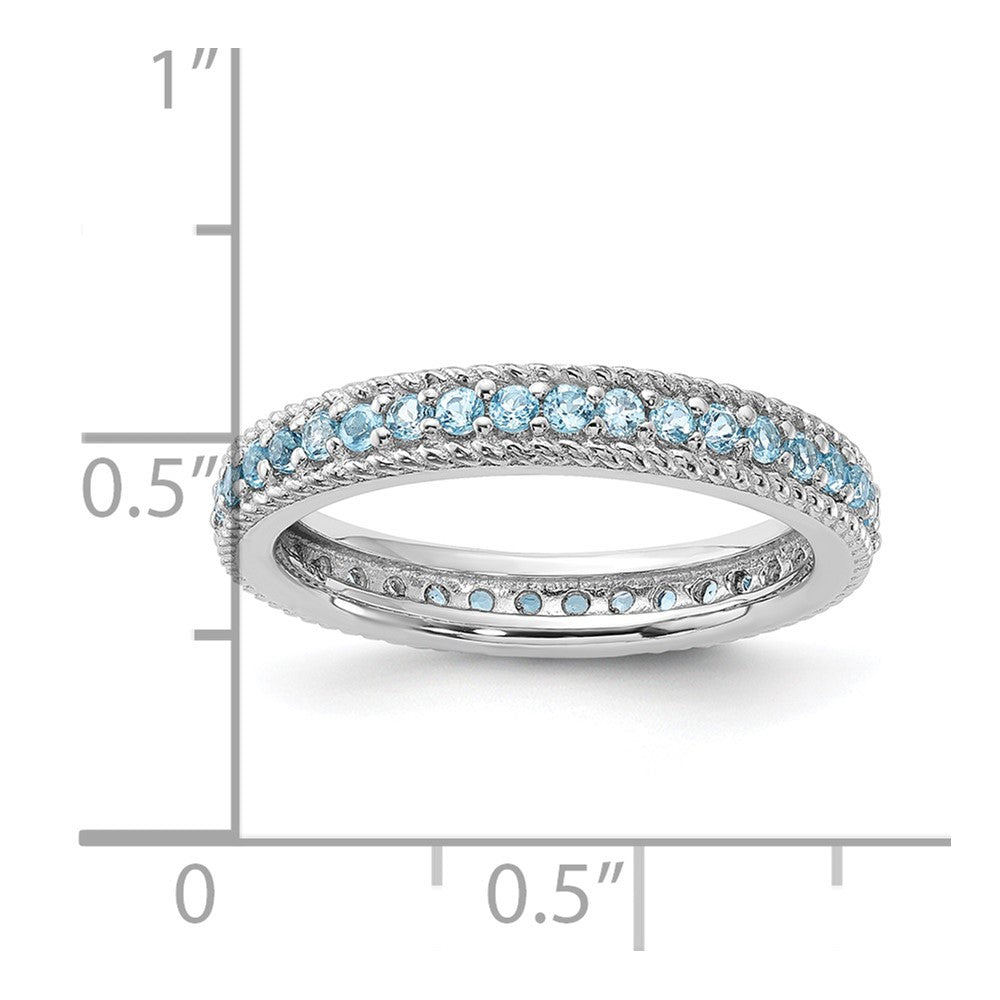 Sterlingsilber Stapelbar Expressions Poliert Blautopas Memoire Ring