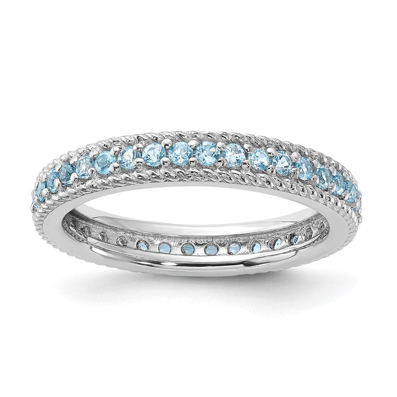 Sterlingsilber Stapelbar Expressions Poliert Blautopas Memoire Ring