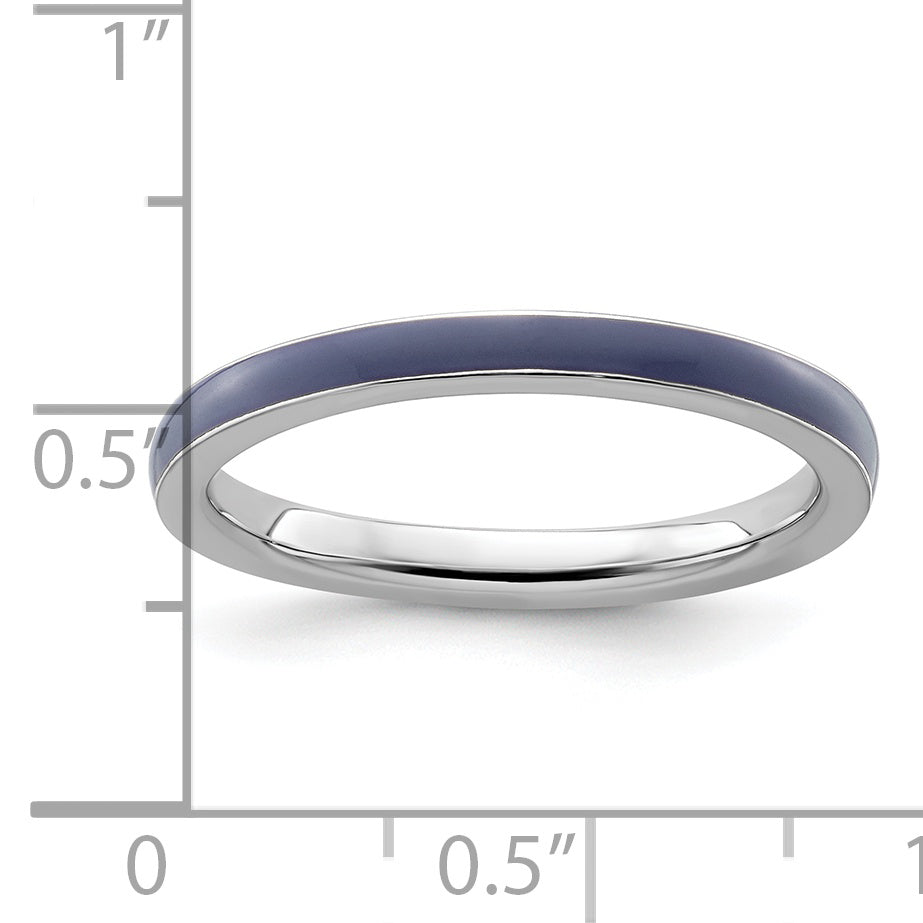 Sterlingsilber Stapelbar Expressions Lila Emailliert 2.25mm Ring