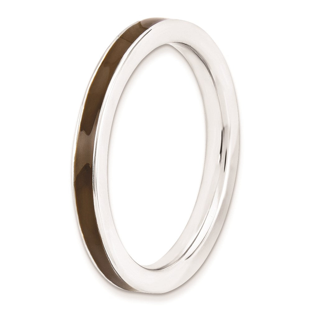 Sterlingsilber Stapelbar Expressions Braun Emailliert 2.25mm Ring