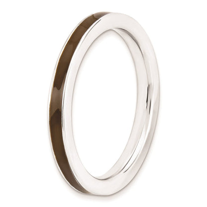 Sterlingsilber Stapelbar Expressions Braun Emailliert 2.25mm Ring