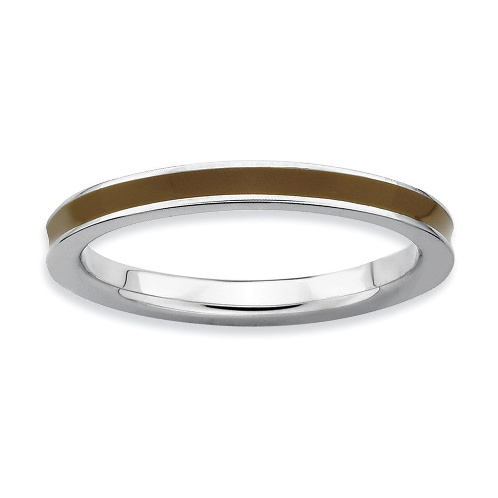 Sterlingsilber Stapelbar Expressions Braun Emailliert 2.25mm Ring
