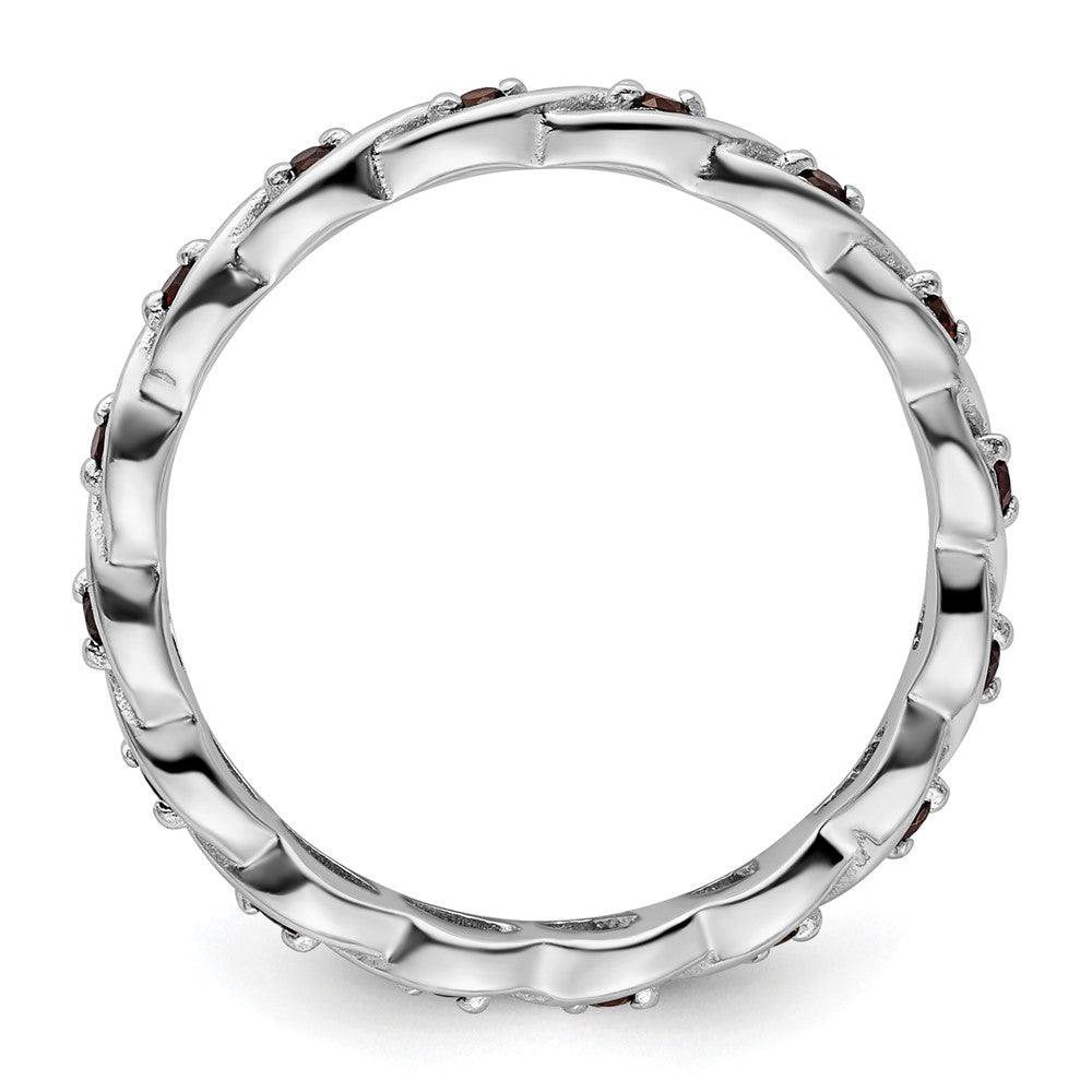 Sterlingsilber Stapelbar Expressions Granat Ring