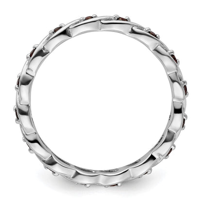 Sterlingsilber Stapelbar Expressions Granat Ring