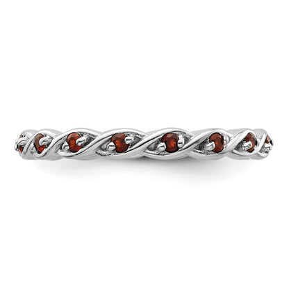 Sterlingsilber Stapelbar Expressions Granat Ring