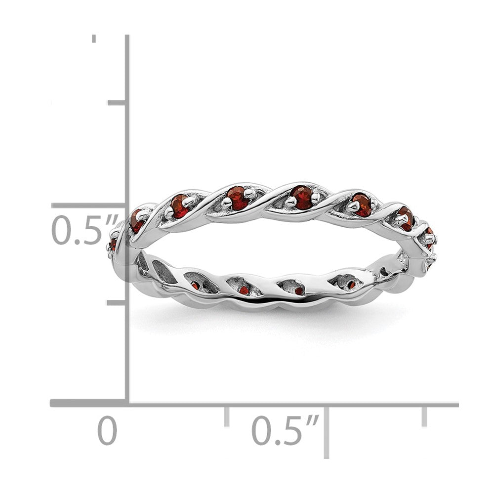 Sterlingsilber Stapelbar Expressions Granat Ring