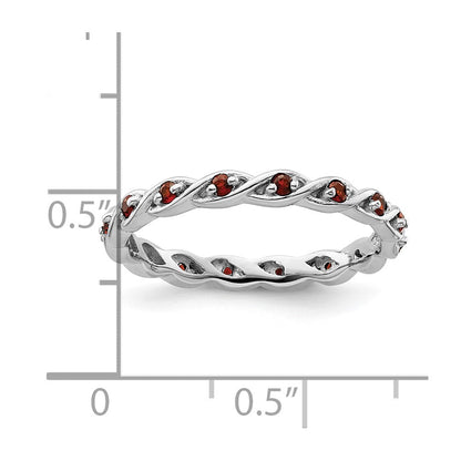 Sterlingsilber Stapelbar Expressions Granat Ring