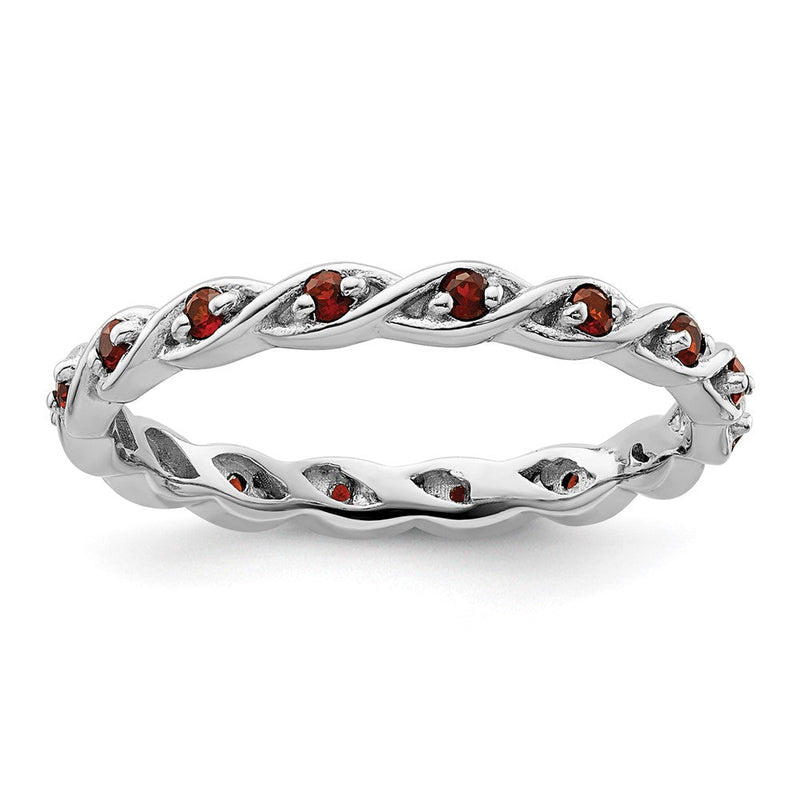 Sterlingsilber Stapelbar Expressions Granat Ring