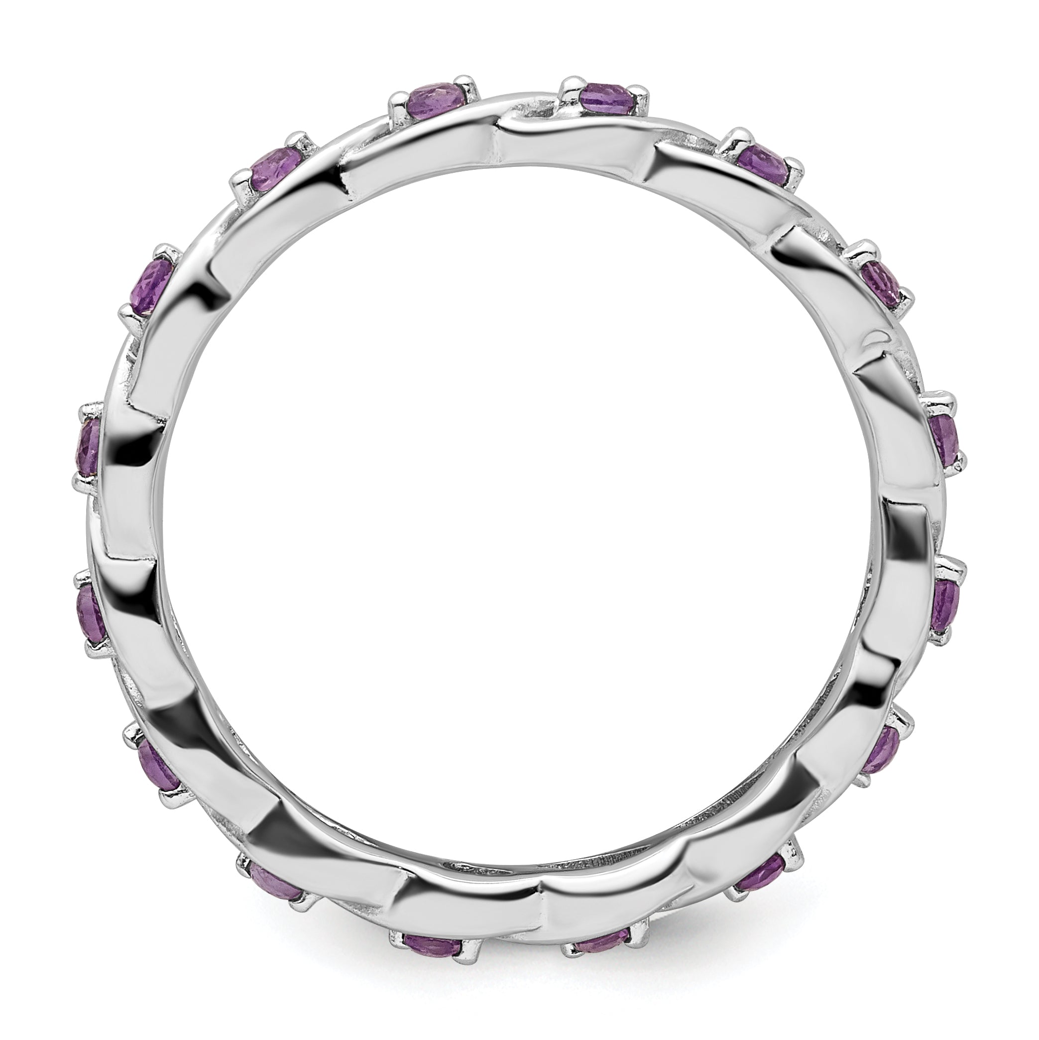 Sterlingsilber Stapelbar Expressions Amethyst Ring