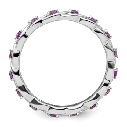 Sterlingsilber Stapelbar Expressions Amethyst Ring