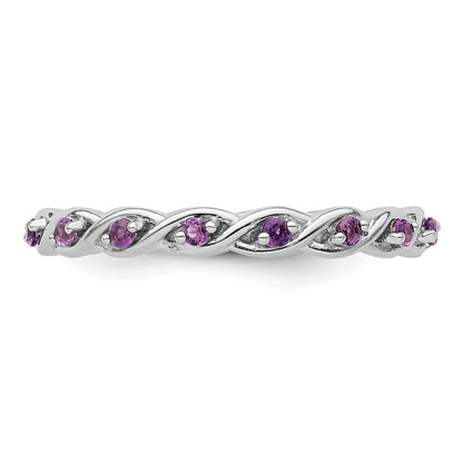 Sterlingsilber Stapelbar Expressions Amethyst Ring