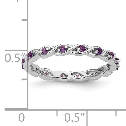 Sterlingsilber Stapelbar Expressions Amethyst Ring