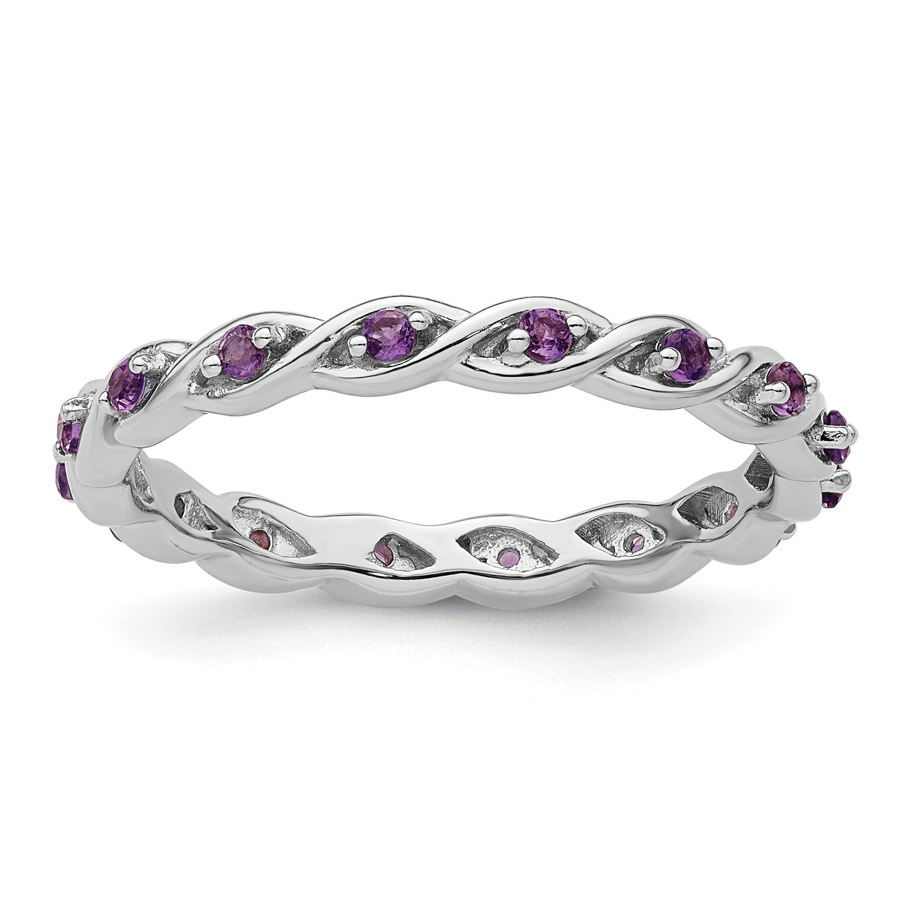 Sterlingsilber Stapelbar Expressions Amethyst Ring