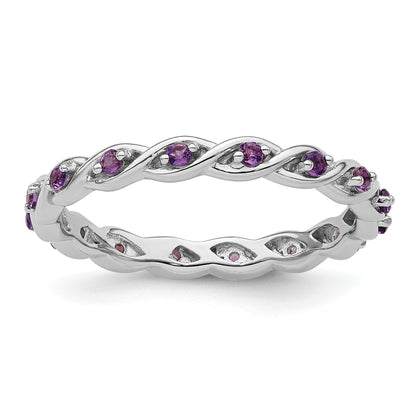 Sterlingsilber Stapelbar Expressions Amethyst Ring