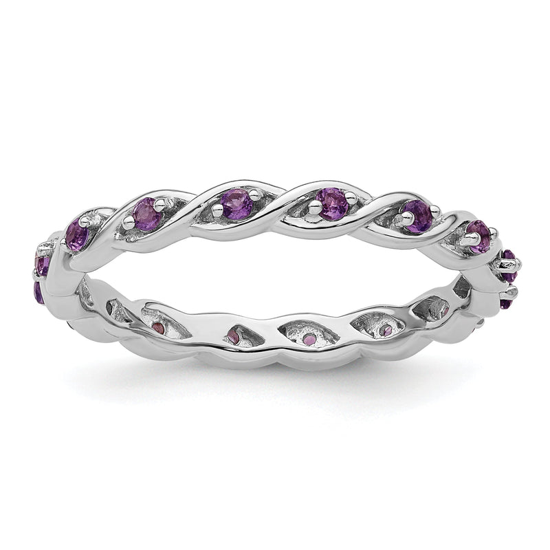 Sterlingsilber Stapelbar Expressions Amethyst Ring