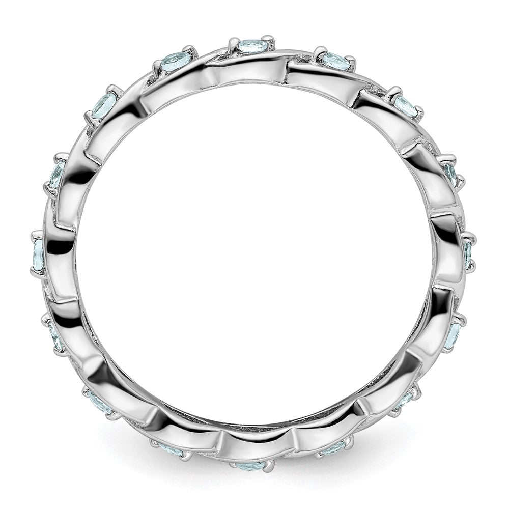 Sterlingsilber Stapelbar Expressions Aquamarin Ring
