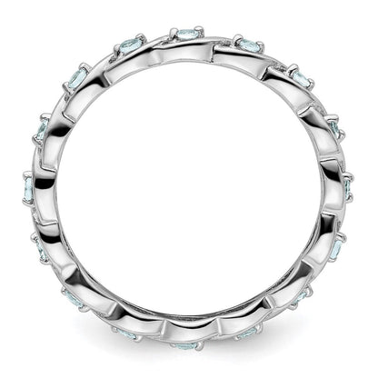 Sterlingsilber Stapelbar Expressions Aquamarin Ring