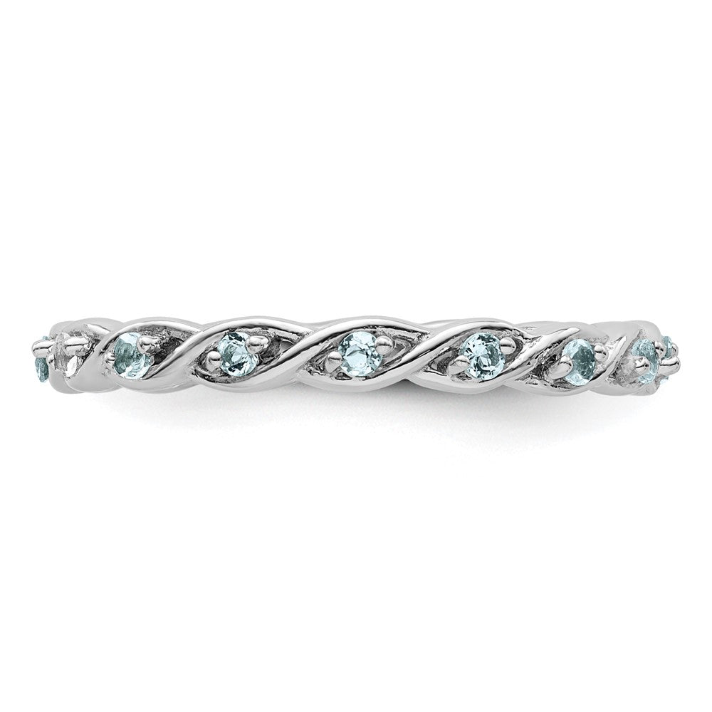 Sterlingsilber Stapelbar Expressions Aquamarin Ring