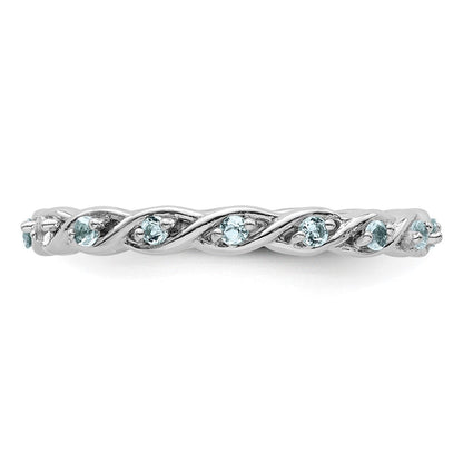 Sterlingsilber Stapelbar Expressions Aquamarin Ring