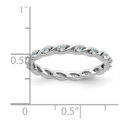 Sterlingsilber Stapelbar Expressions Aquamarin Ring