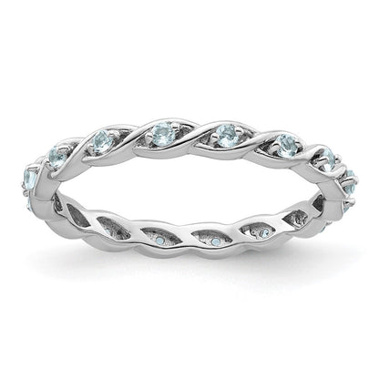 Sterlingsilber Stapelbar Expressions Aquamarin Ring