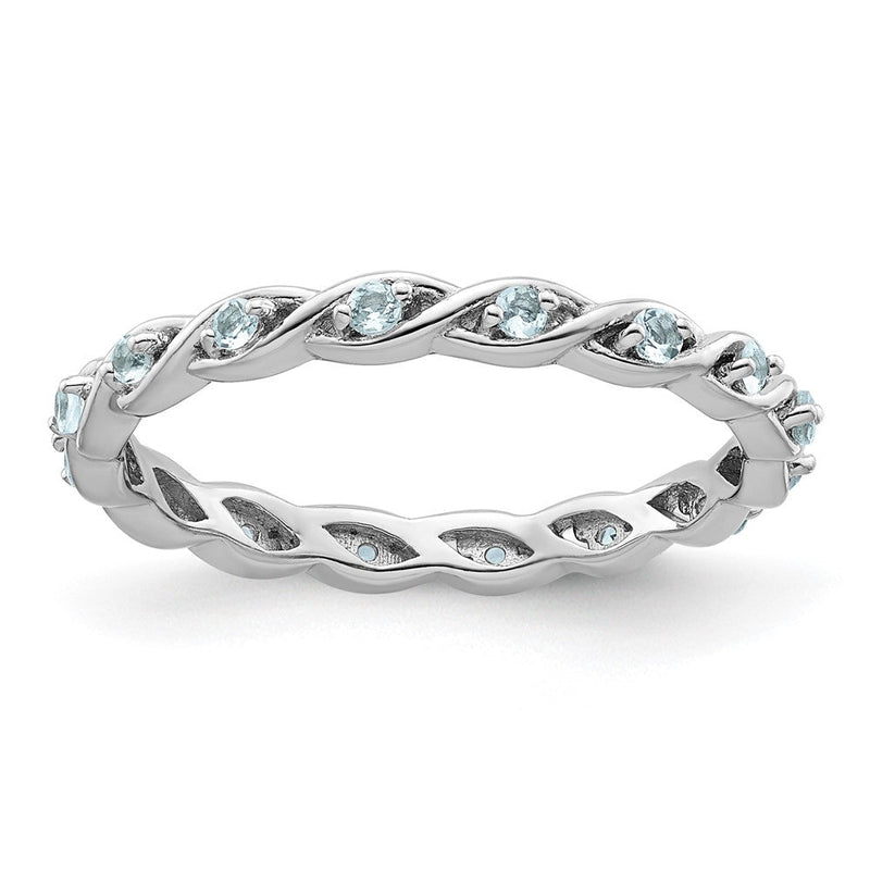 Sterlingsilber Stapelbar Expressions Aquamarin Ring
