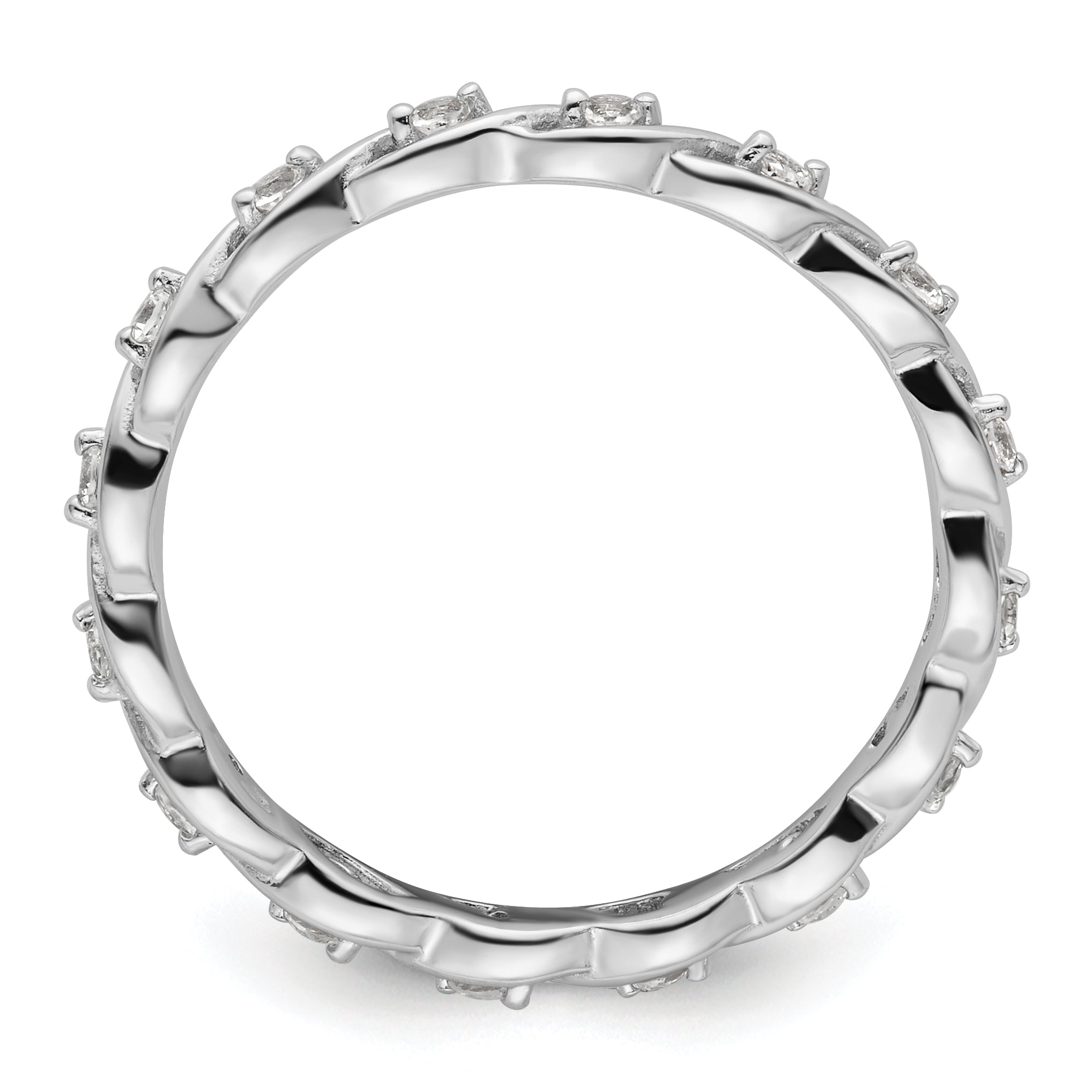 Sterlingsilber Stapelbar Expressions Weiß Topas Ring