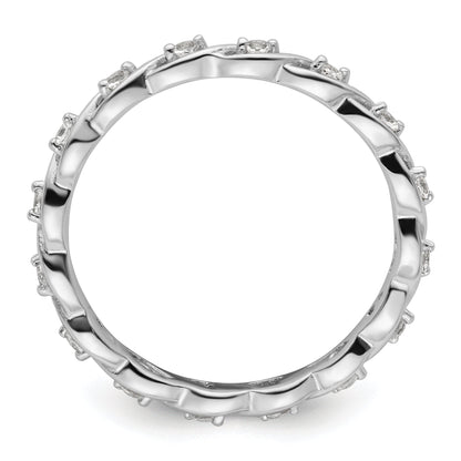 Sterlingsilber Stapelbar Expressions Weiß Topas Ring