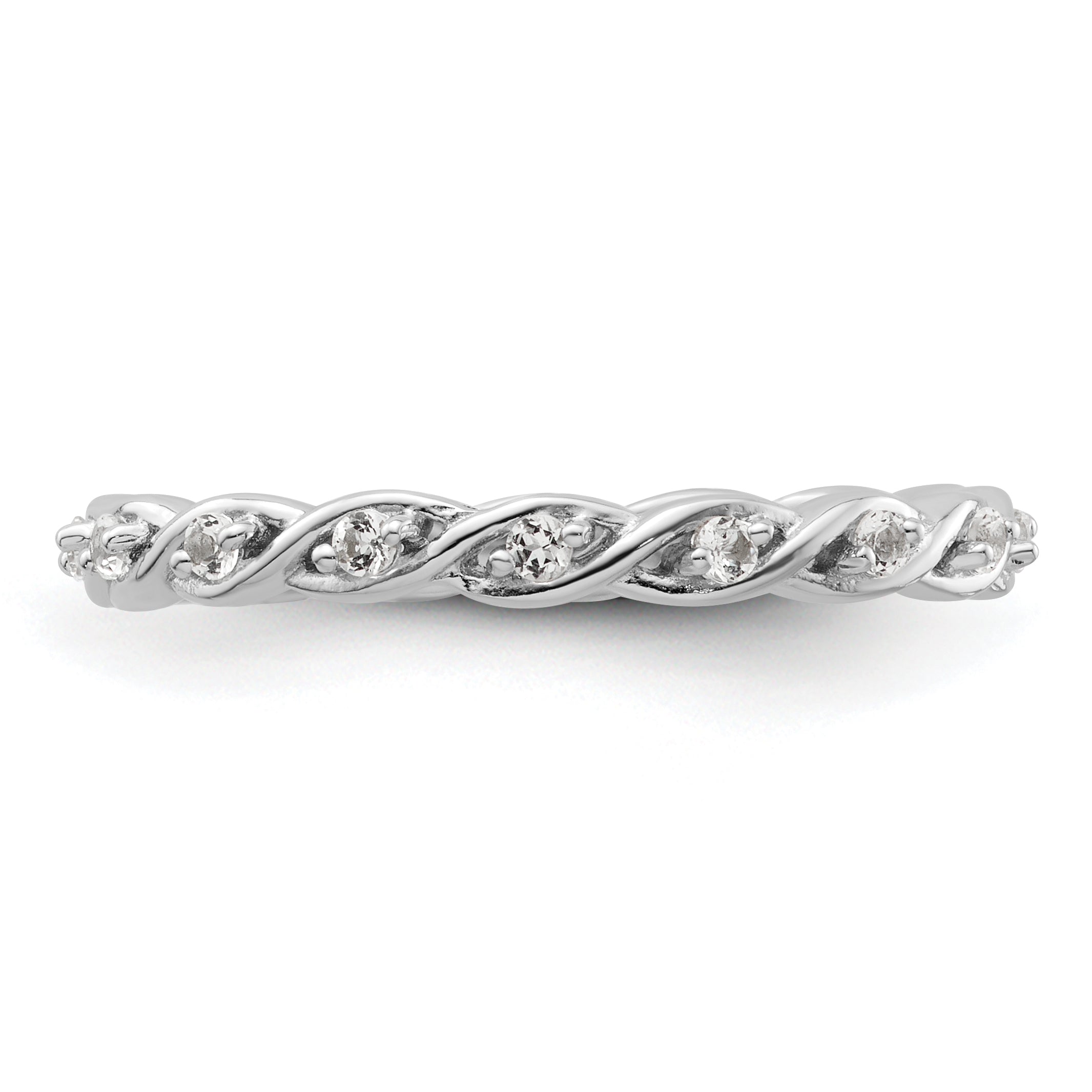 Sterlingsilber Stapelbar Expressions Weiß Topas Ring