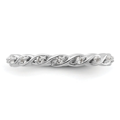 Sterlingsilber Stapelbar Expressions Weiß Topas Ring