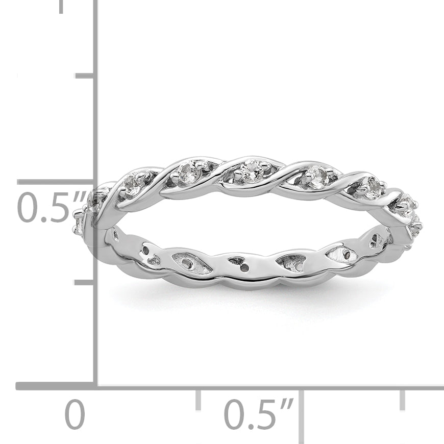 Sterlingsilber Stapelbar Expressions Weiß Topas Ring
