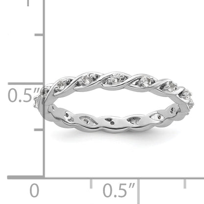 Sterlingsilber Stapelbar Expressions Weiß Topas Ring