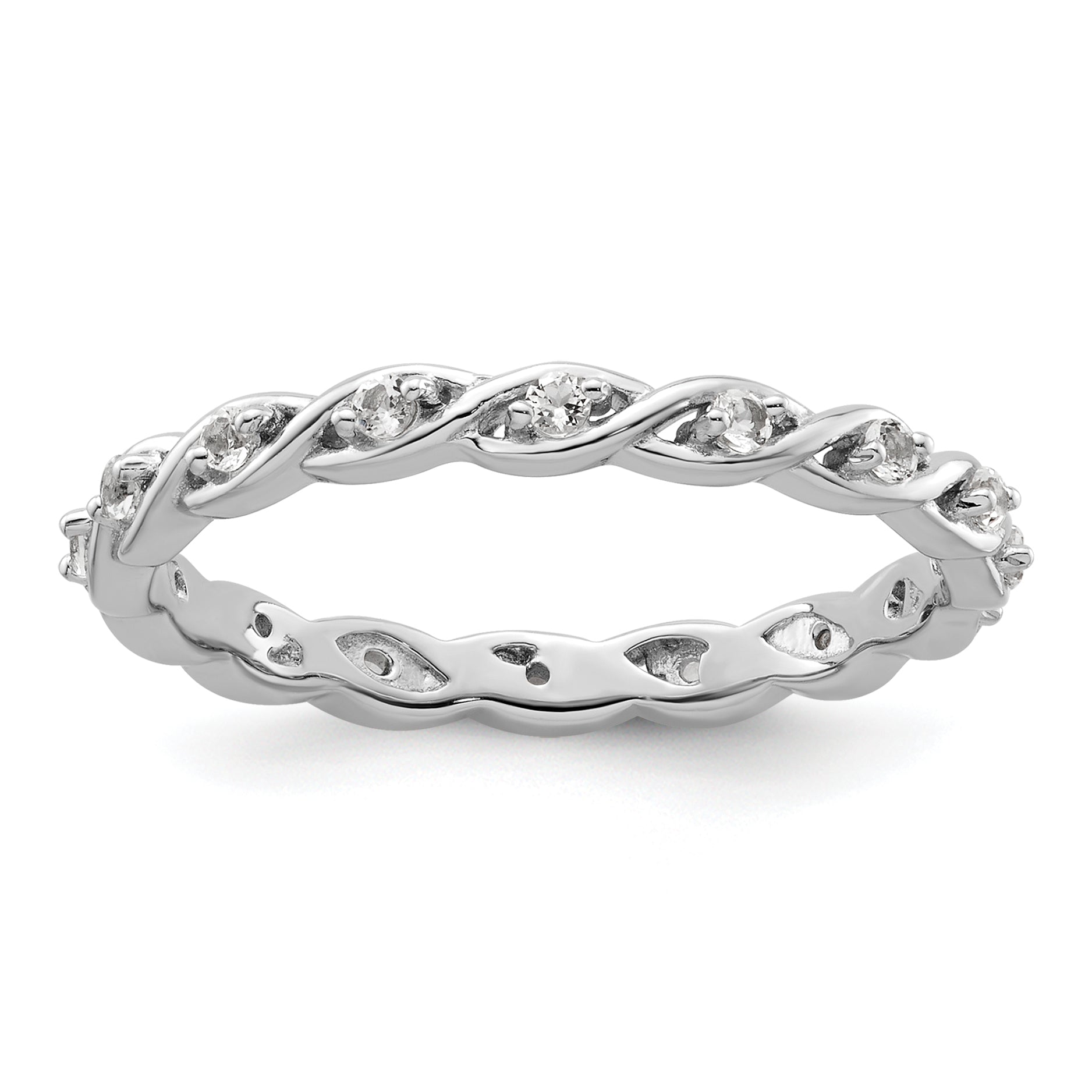 Sterlingsilber Stapelbar Expressions Weiß Topas Ring