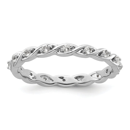 Sterlingsilber Stapelbar Expressions Weiß Topas Ring