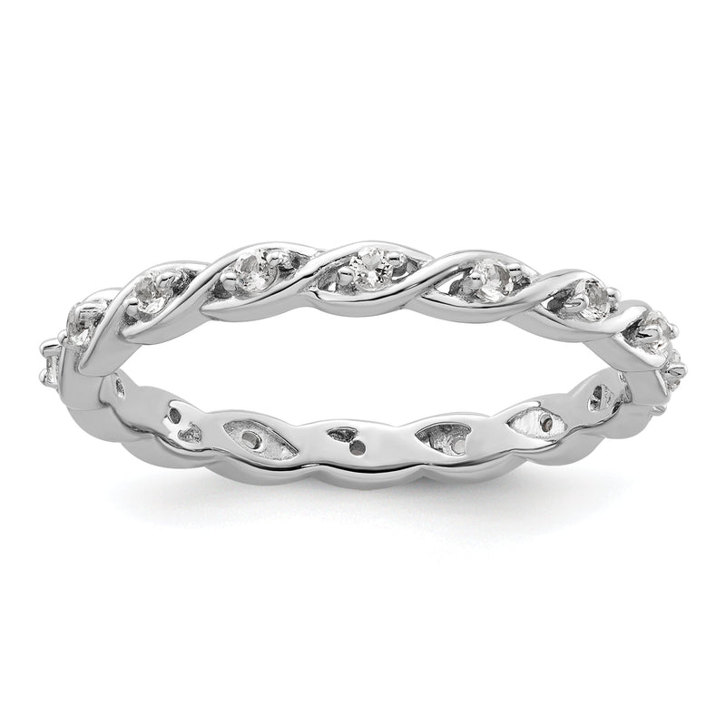 Sterlingsilber Stapelbar Expressions Weiß Topas Ring