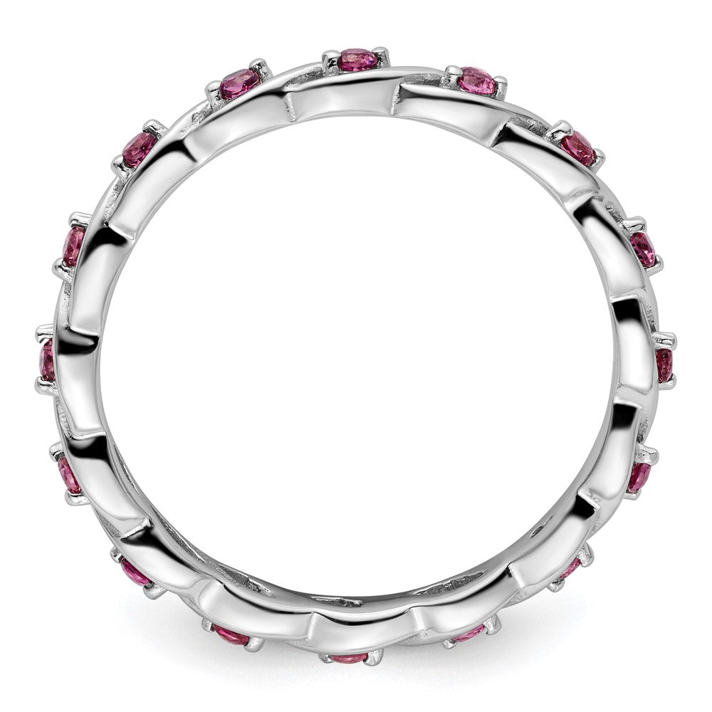 Sterlingsilber Stapelbar Expressions Rhodolith Granat Ring