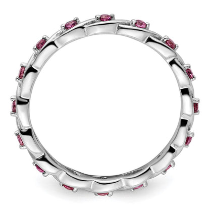 Sterlingsilber Stapelbar Expressions Rhodolith Granat Ring