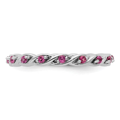 Sterlingsilber Stapelbar Expressions Rhodolith Granat Ring