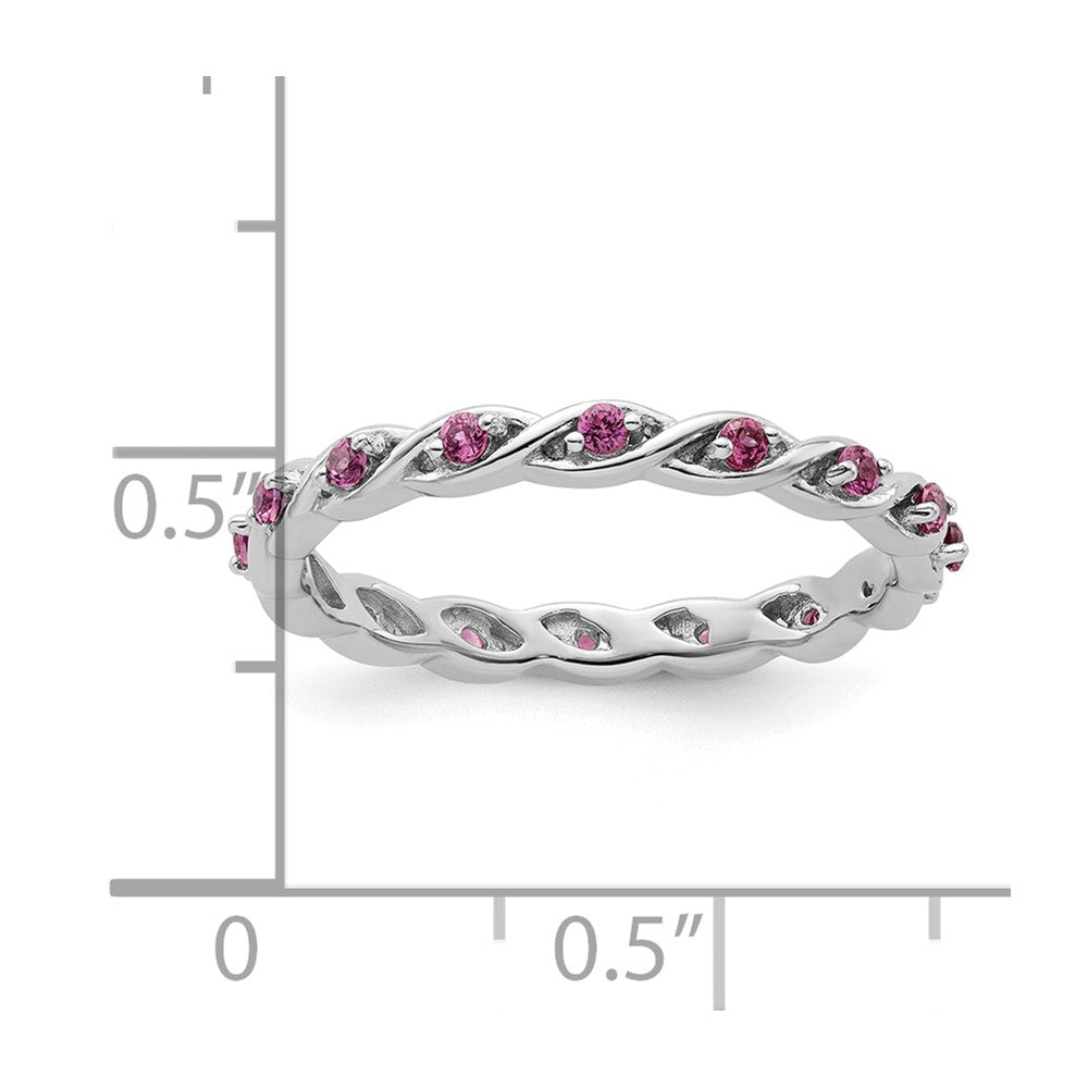 Sterlingsilber Stapelbar Expressions Rhodolith Granat Ring