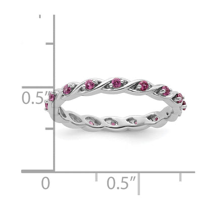 Sterlingsilber Stapelbar Expressions Rhodolith Granat Ring