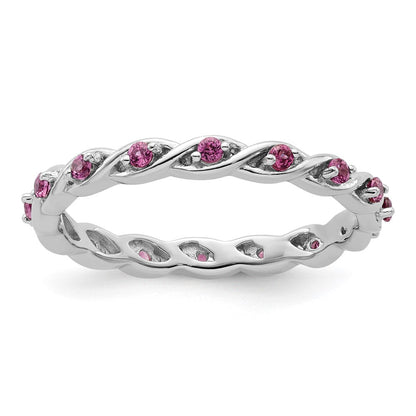 Sterlingsilber Stapelbar Expressions Rhodolith Granat Ring