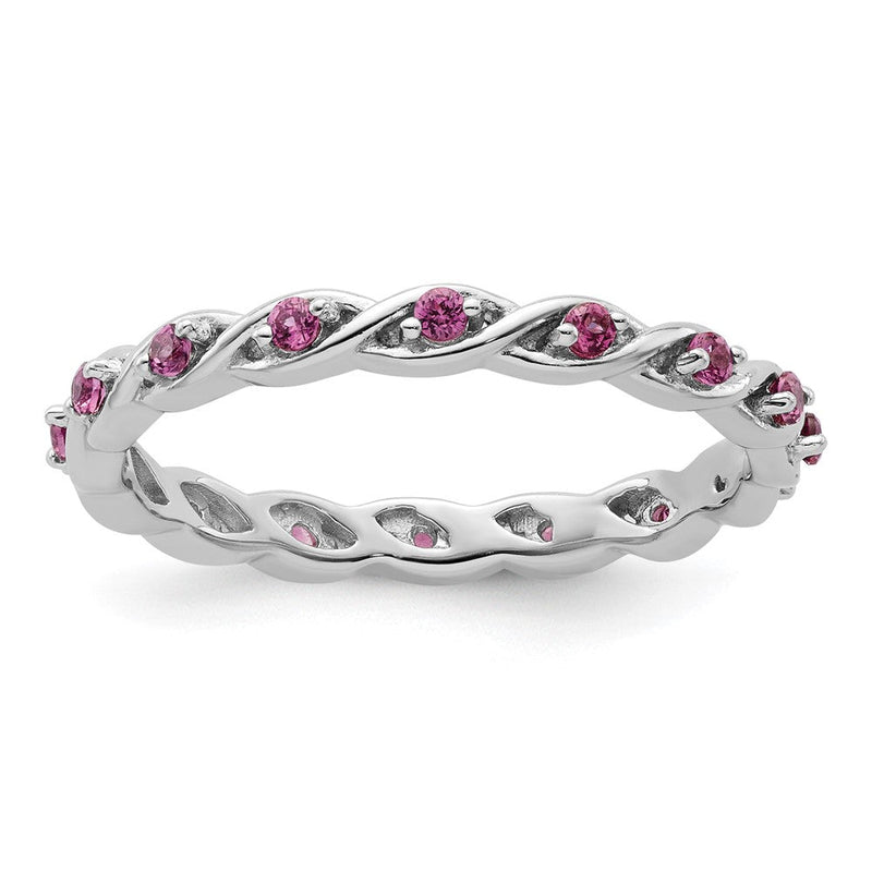 Sterlingsilber Stapelbar Expressions Rhodolith Granat Ring