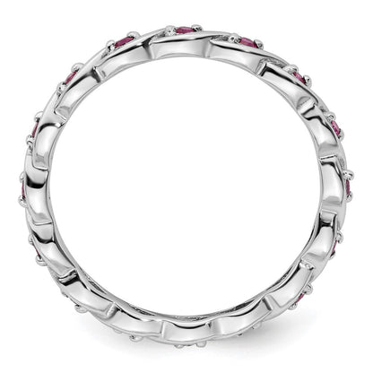 Sterlingsilber Stapelbar Expressions Erzeugt Rubin Ring