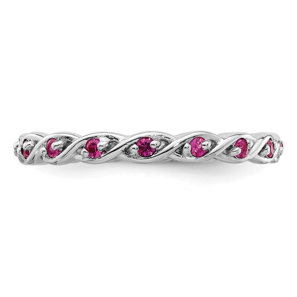 Sterlingsilber Stapelbar Expressions Erzeugt Rubin Ring
