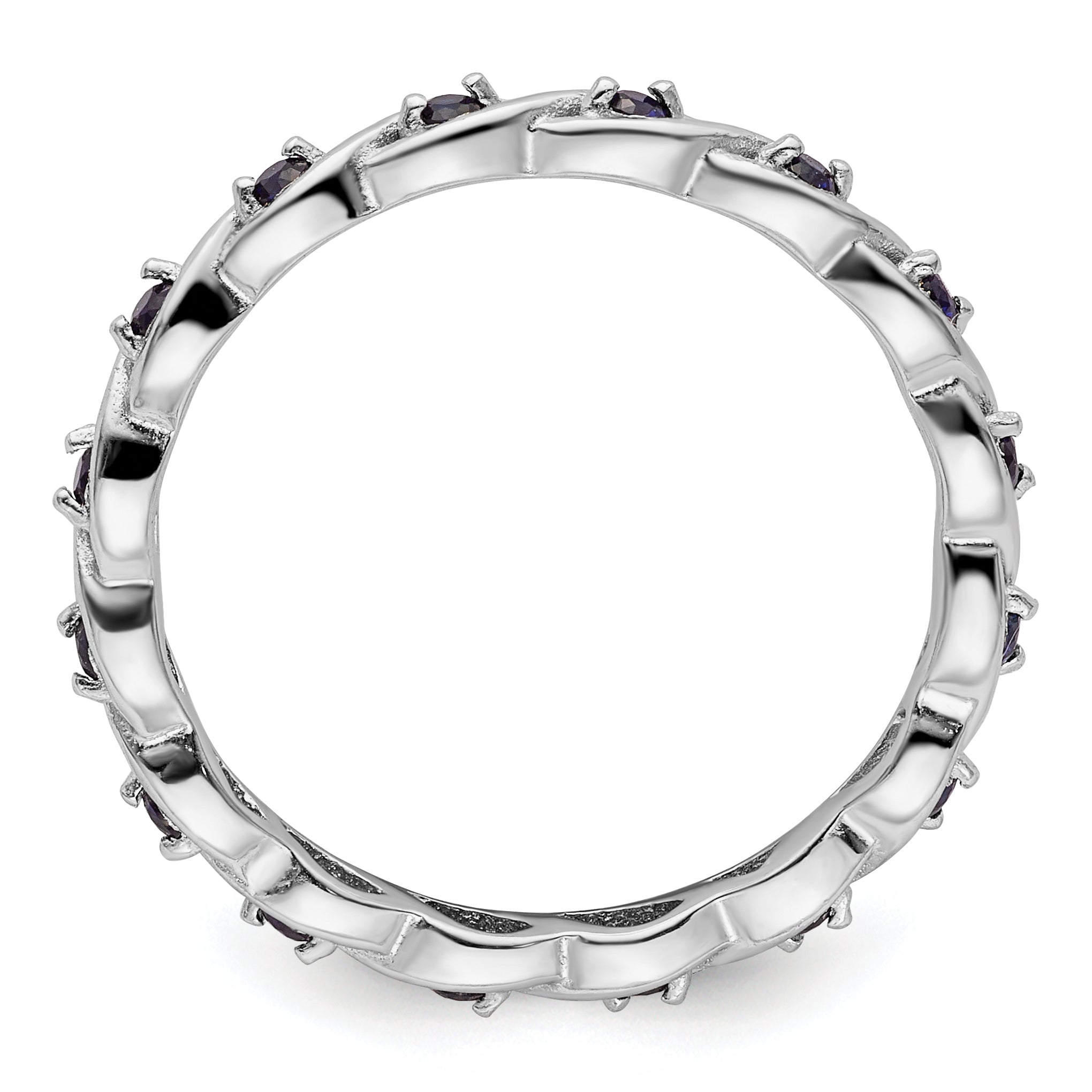 Sterlingsilber Stapelbar Expressions Erzeugt Saphir Ring