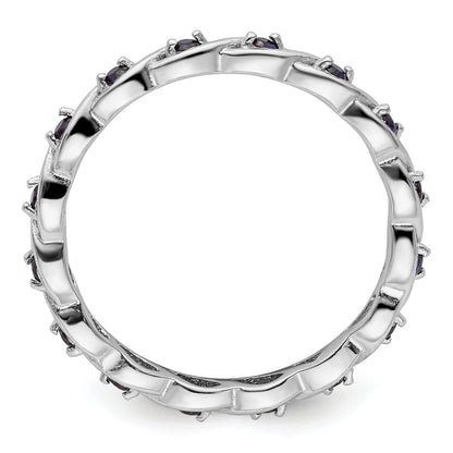 Sterlingsilber Stapelbar Expressions Erzeugt Saphir Ring