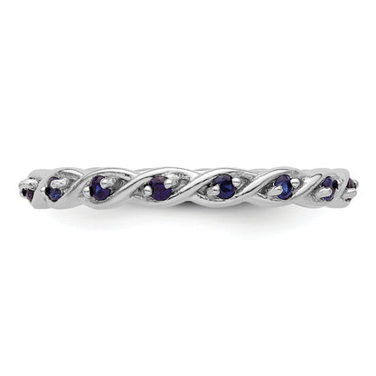 Sterlingsilber Stapelbar Expressions Erzeugt Saphir Ring
