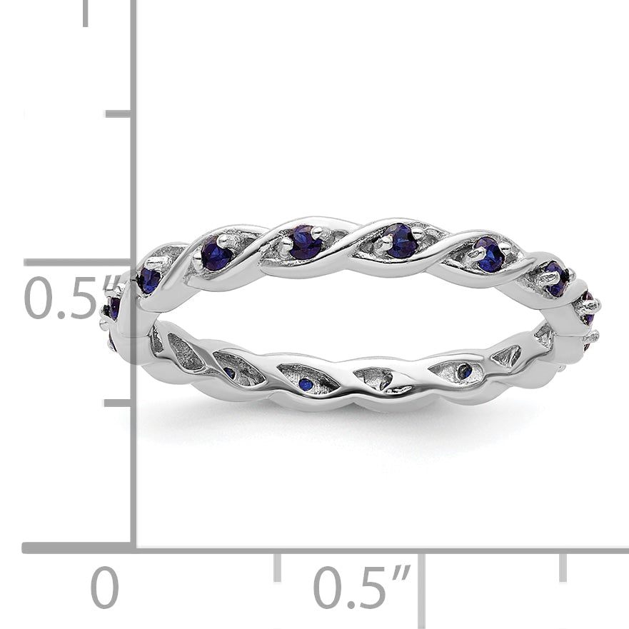 Sterlingsilber Stapelbar Expressions Erzeugt Saphir Ring